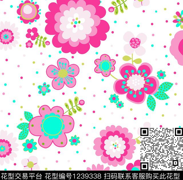 春夏华亿平台童装系列花夲圆点组合传统印花华亿平台下载（图片编号: 1239338） - 瓦栏（Walan）