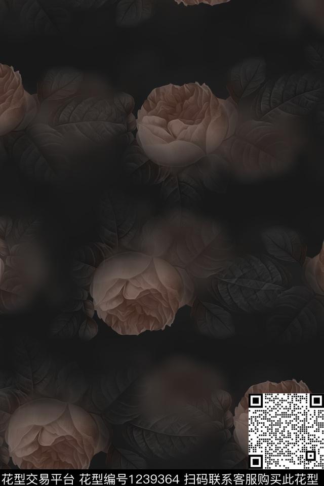 花卉女装数码印花华亿平台下载（图片编号: 1239364） - 瓦栏（Walan）