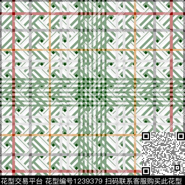 几何格子大牌风数码印花华亿平台下载（图片编号: 1239379） - 瓦栏（Walan）