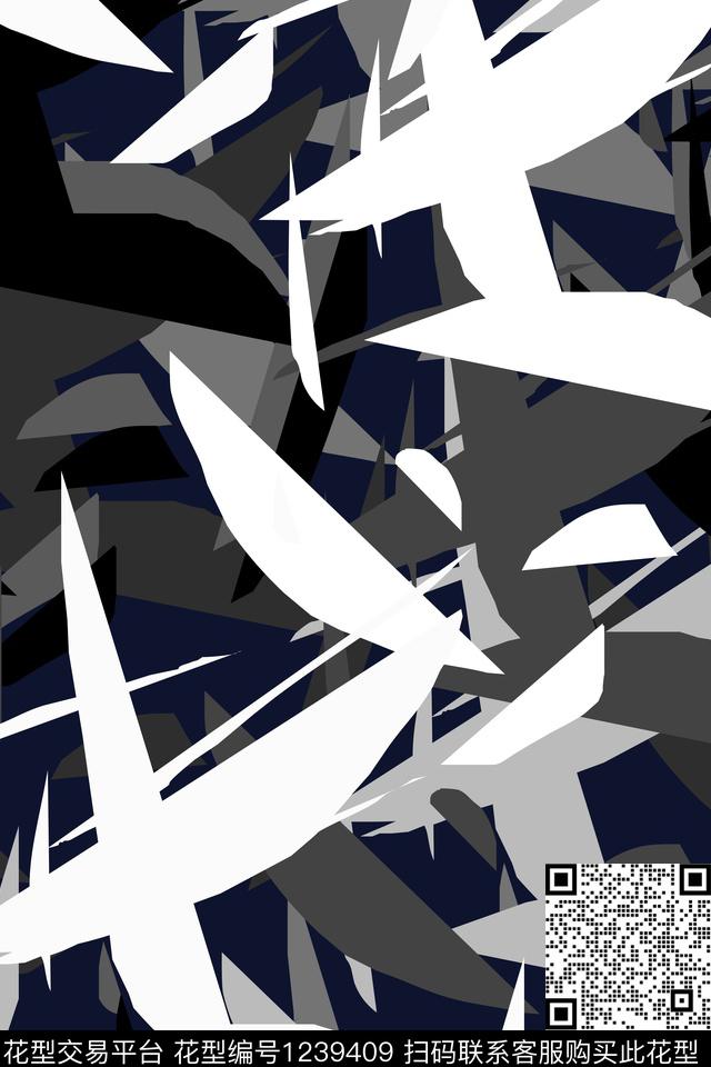 笔触抽象男装运动服传统印花华亿平台下载（图片编号: 1239409） - 瓦栏（Walan）