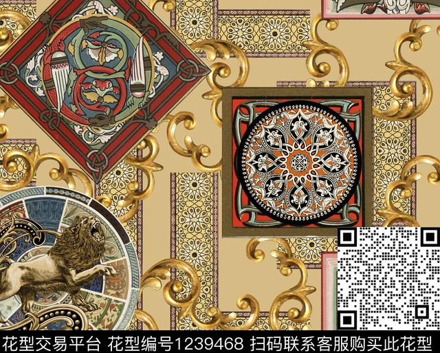 休闲链条大牌风数码印花华亿平台下载（图片编号: 1239468） - 瓦栏（Walan）