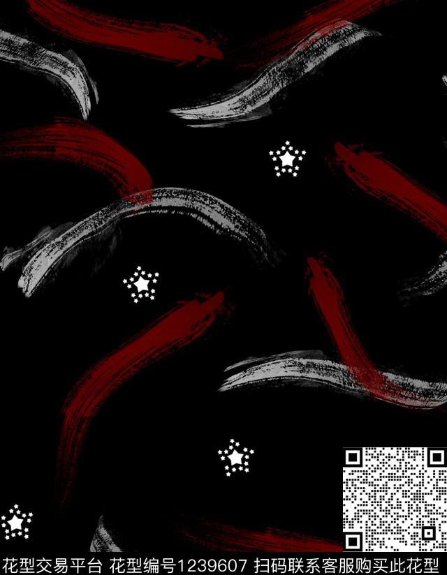 潮牌男装抽象数码印花华亿平台下载（图片编号: 1239607） - 瓦栏（Walan）