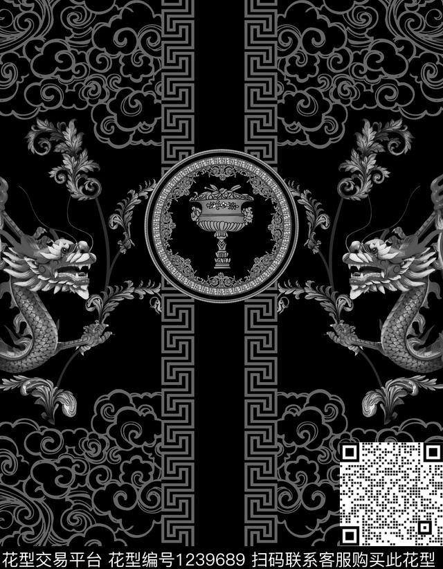 潮牌男装抽象数码印花华亿平台下载（图片编号: 1239689） - 瓦栏（Walan）