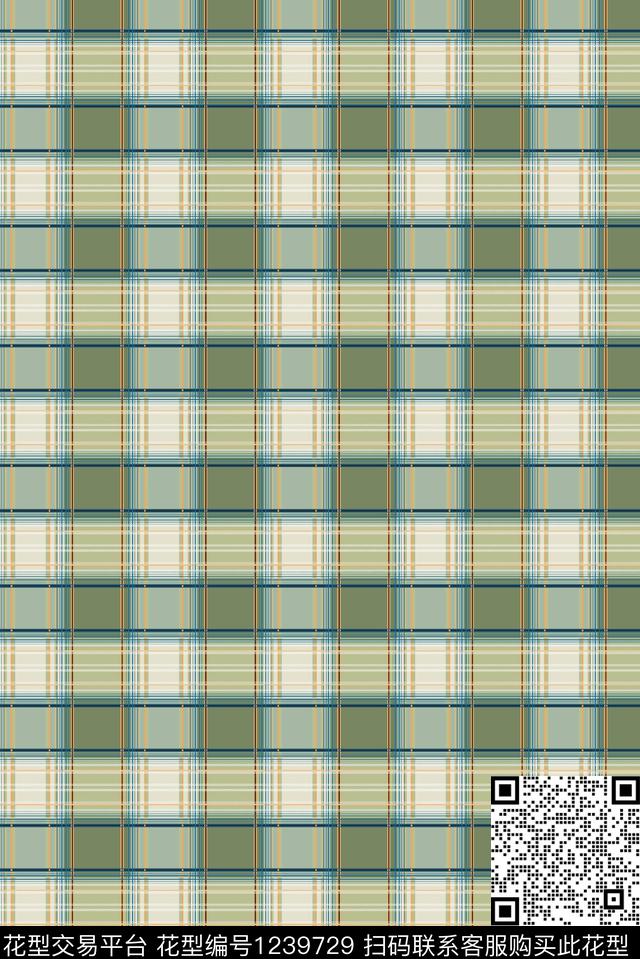 潮牌几何格子数码印花华亿平台下载（图片编号: 1239729） - 瓦栏（Walan）