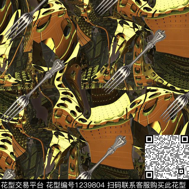 潮牌男装纹理数码印花华亿平台下载（图片编号: 1239804） - 瓦栏（Walan）