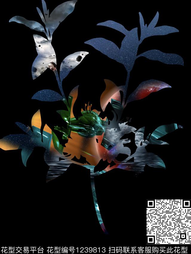 潮牌男装花卉数码印花华亿平台下载（图片编号: 1239813） - 瓦栏（Walan）