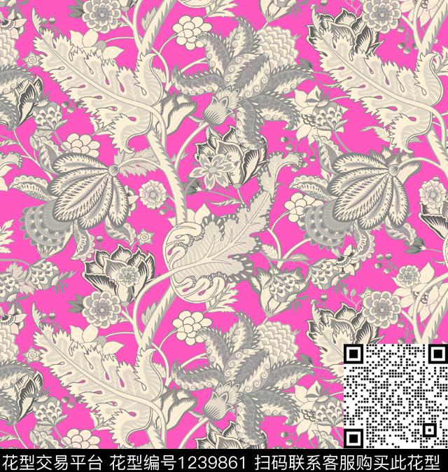 树枝时尚热带华亿平台传统印花华亿平台下载（图片编号: 1239861） - 瓦栏（Walan）