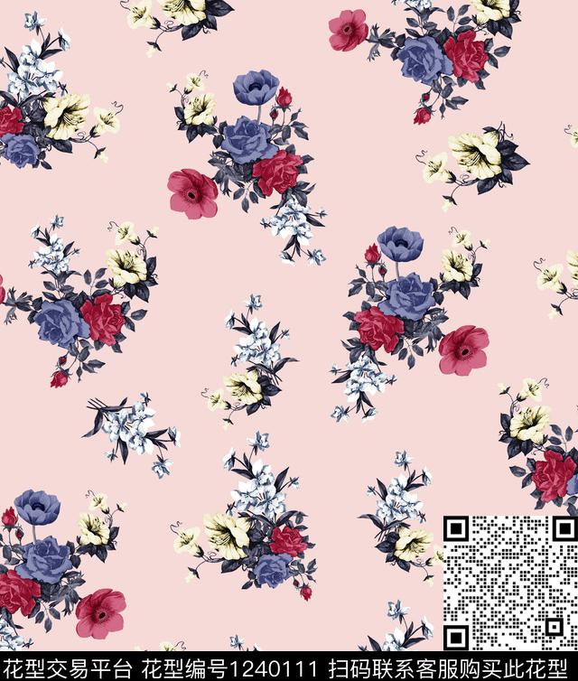 小碎花大牌风清新风数码印花华亿平台下载（图片编号: 1240111） - 瓦栏（Walan）