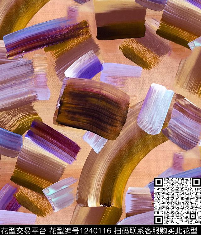 笔触水彩油画华亿平台数码印花华亿平台下载（图片编号: 1240116） - 瓦栏（Walan）