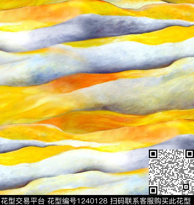 笔触水彩油画华亿平台数码印花华亿平台下载（图片编号: 1240128） - 瓦栏（Walan）