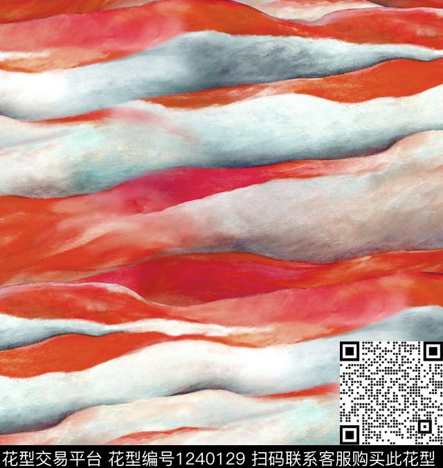 笔触水彩油画华亿平台数码印花华亿平台下载（图片编号: 1240129） - 瓦栏（Walan）