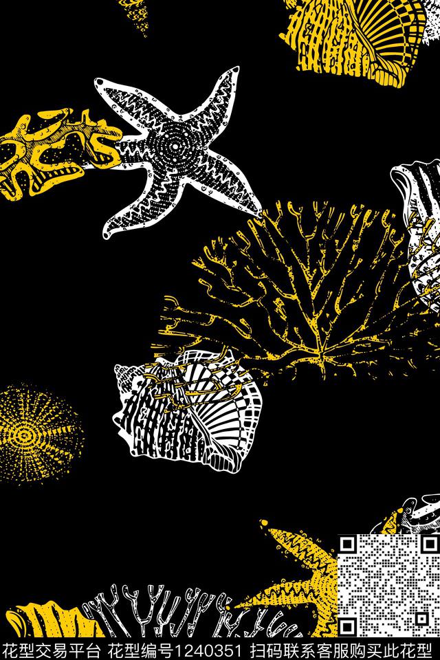 潮牌贝壳大牌风传统印花华亿平台下载（图片编号: 1240351） - 瓦栏（Walan）