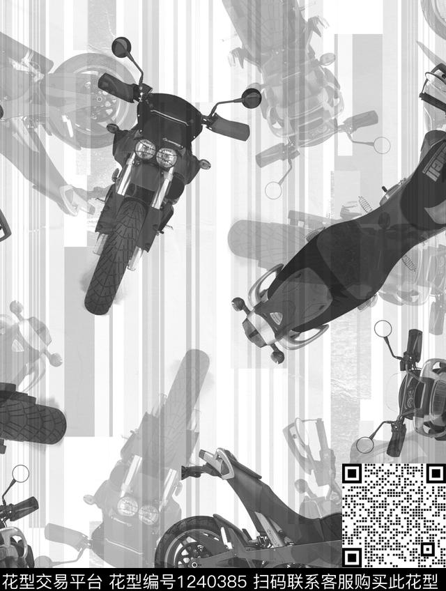 黑白造型科技写实立体解构数码印花华亿平台下载（图片编号: 1240385） - 瓦栏（Walan）