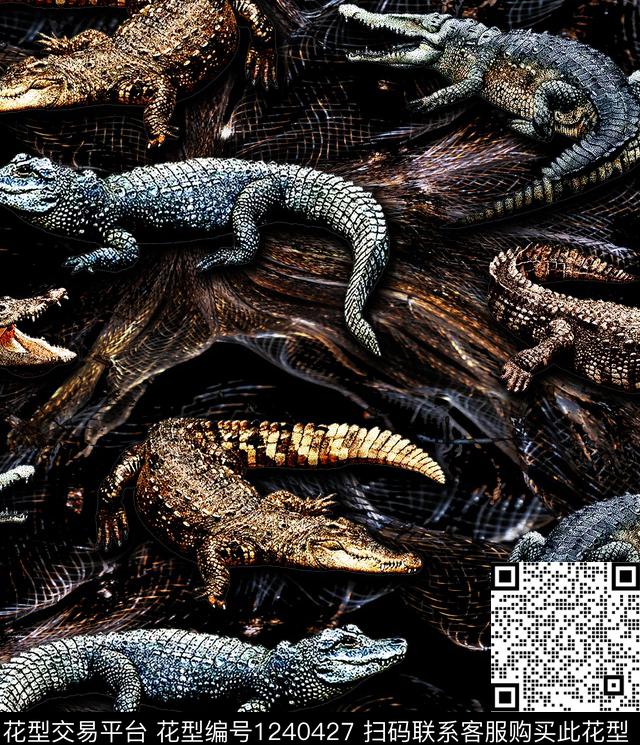 老虎鳄鱼变色龙数码印花华亿平台下载（图片编号: 1240427） - 瓦栏（Walan）