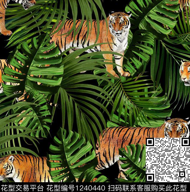 老虎鳄鱼变色龙数码印花华亿平台下载（图片编号: 1240440） - 瓦栏（Walan）