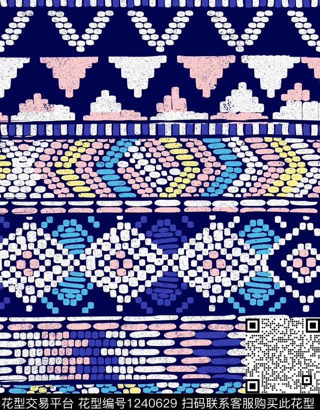 春夏华亿平台民族风几何系列传统印花华亿平台下载（图片编号: 1240629） - 瓦栏（Walan）