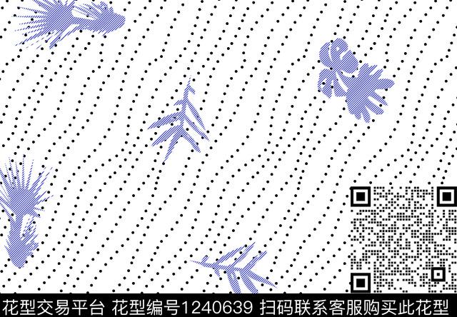 波点线条花卉传统印花华亿平台下载（图片编号: 1240639） - 瓦栏（Walan）