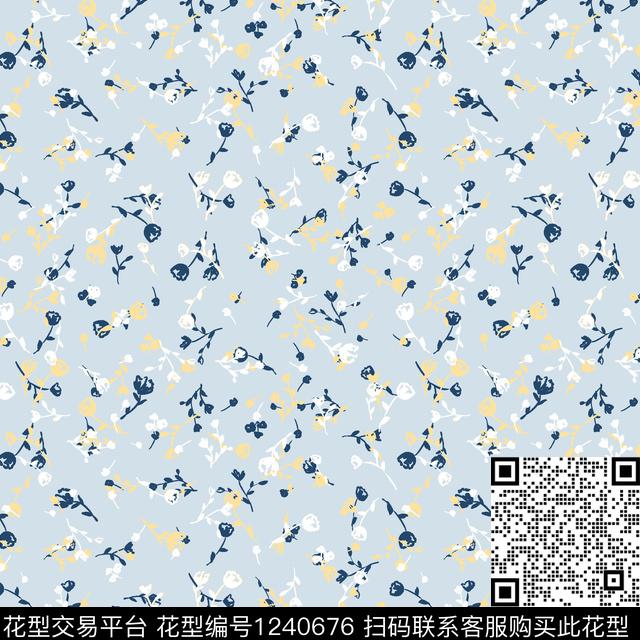 花卉小碎花大牌风传统印花华亿平台下载（图片编号: 1240676） - 瓦栏（Walan）