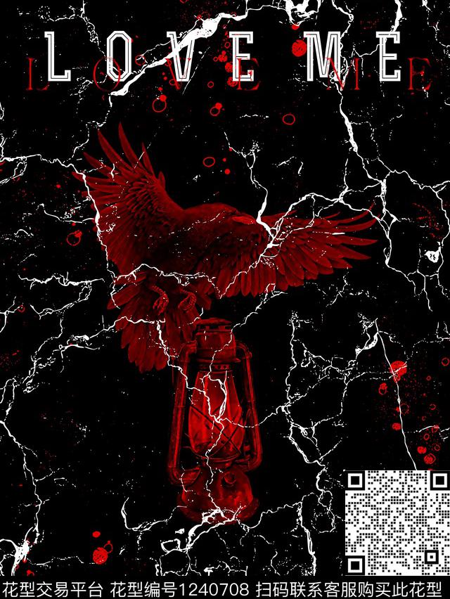 潮牌字母老鹰传统印花华亿平台下载（图片编号: 1240708） - 瓦栏（Walan）