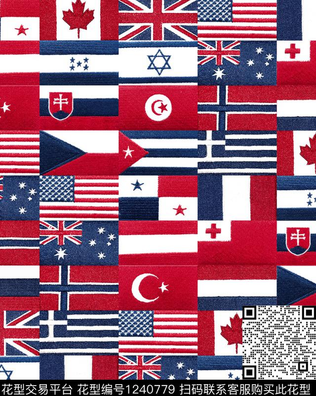 大牌男装国旗红蓝传统印花华亿平台下载（图片编号: 1240779） - 瓦栏（Walan）