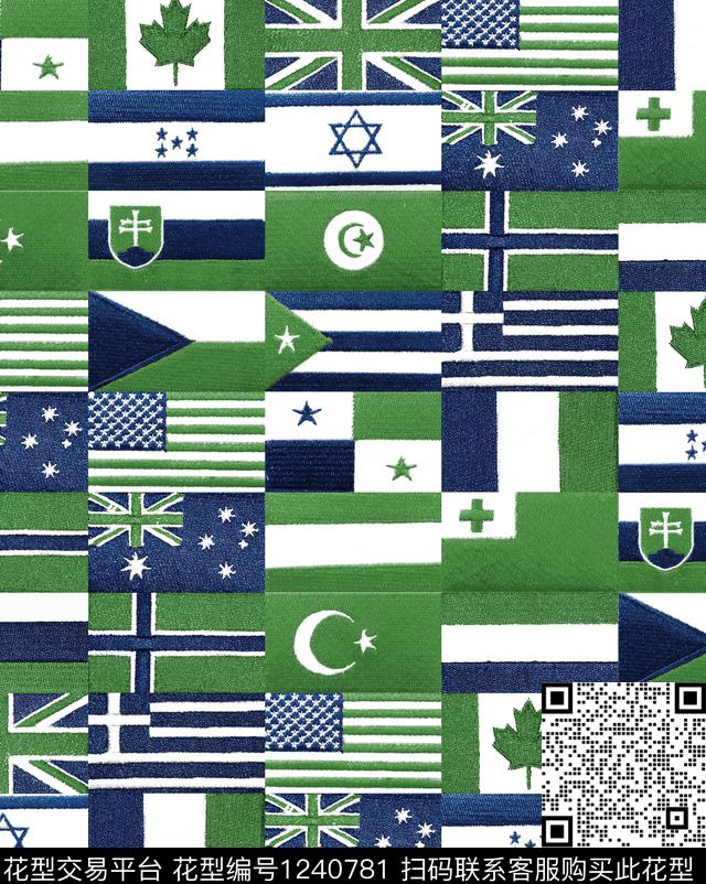 大牌男装国旗红蓝传统印花华亿平台下载（图片编号: 1240781） - 瓦栏（Walan）