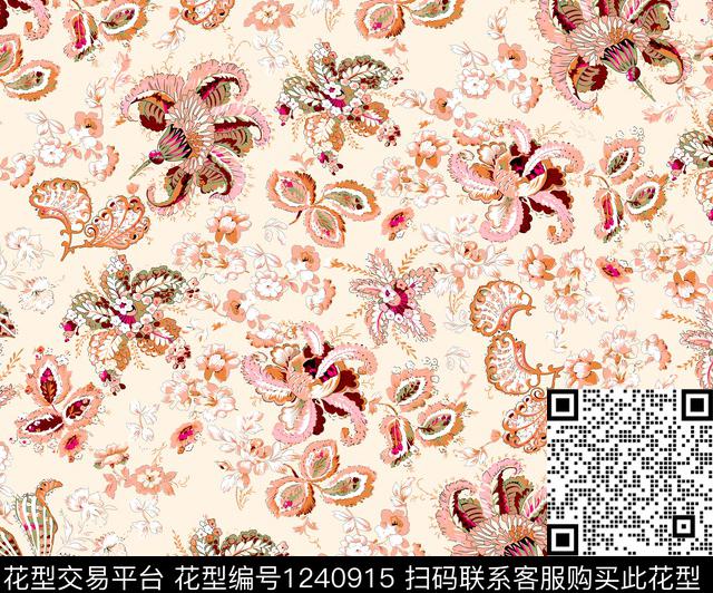 花卉抽象小碎花数码印花华亿平台下载（图片编号: 1240915） - 瓦栏（Walan）