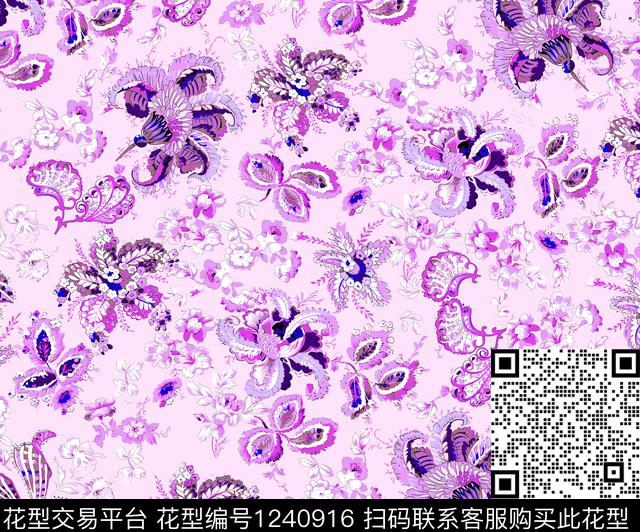 花卉抽象小碎花数码印花华亿平台下载（图片编号: 1240916） - 瓦栏（Walan）