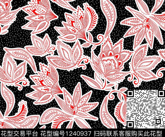 矢量提花华亿平台民族风数码印花华亿平台下载（图片编号: 1240937） - 瓦栏（Walan）