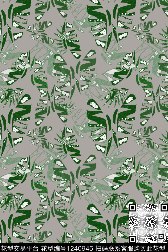花卉绿植树叶休闲传统印花华亿平台下载（图片编号: 1240945） - 瓦栏（Walan）