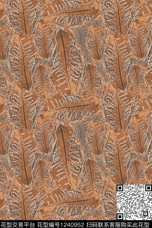 绿植树叶休闲迷彩图案数码印花华亿平台下载（图片编号: 1240952） - 瓦栏（Walan）
