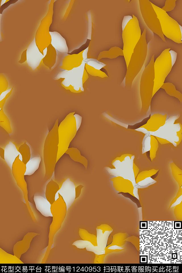 花卉绿植树叶休闲数码印花华亿平台下载（图片编号: 1240953） - 瓦栏（Walan）