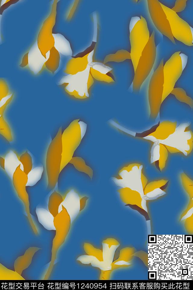 花卉绿植树叶休闲数码印花华亿平台下载（图片编号: 1240954） - 瓦栏（Walan）