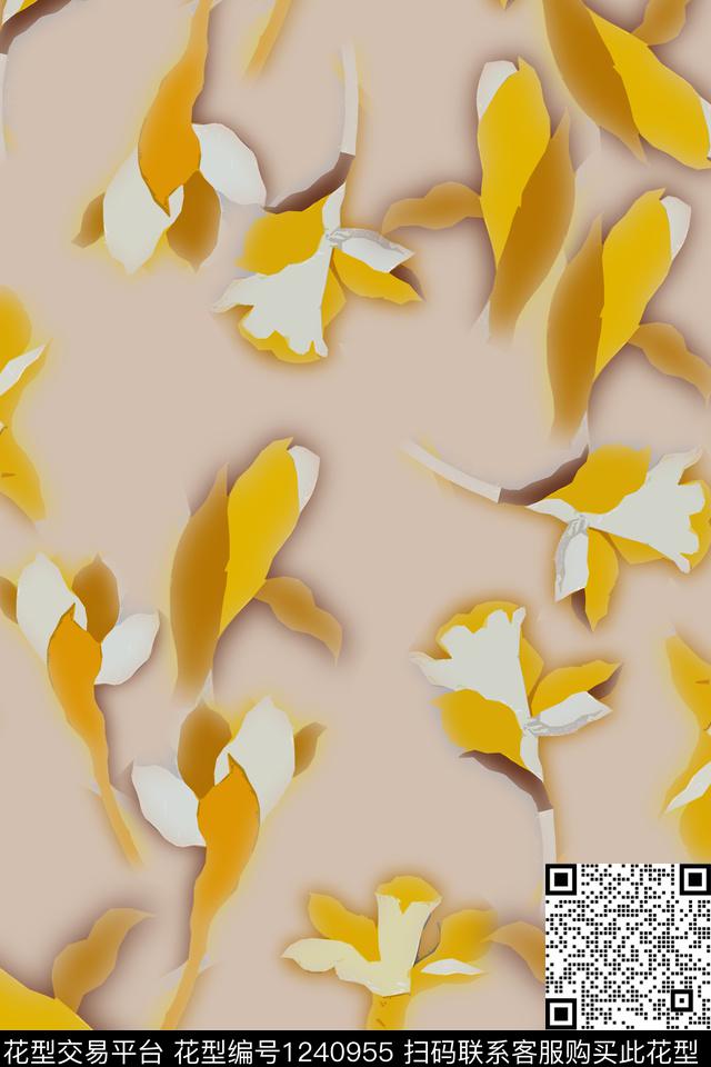 花卉绿植树叶休闲数码印花华亿平台下载（图片编号: 1240955） - 瓦栏（Walan）