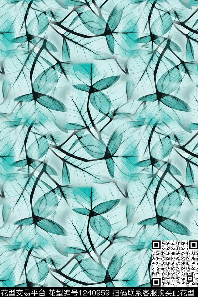 花卉绿植树叶休闲数码印花华亿平台下载（图片编号: 1240959） - 瓦栏（Walan）