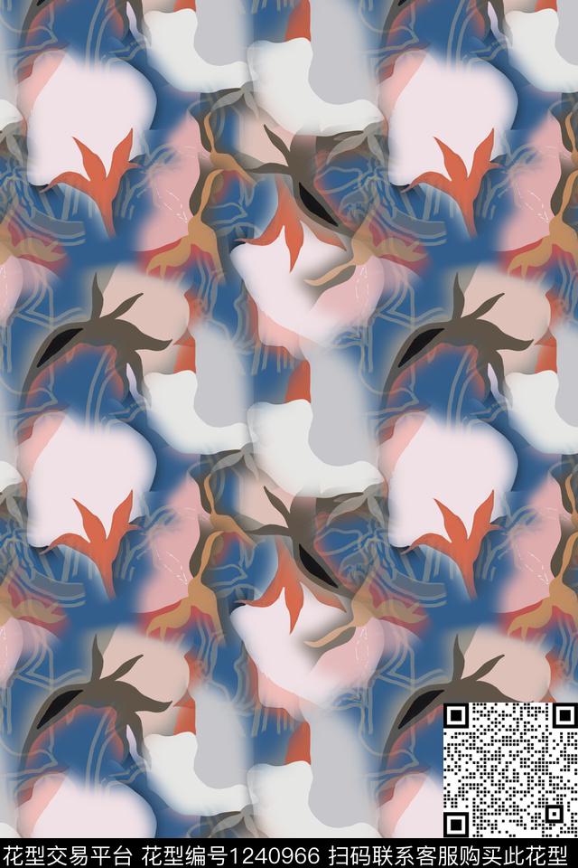 花卉绿植树叶休闲数码印花华亿平台下载（图片编号: 1240966） - 瓦栏（Walan）