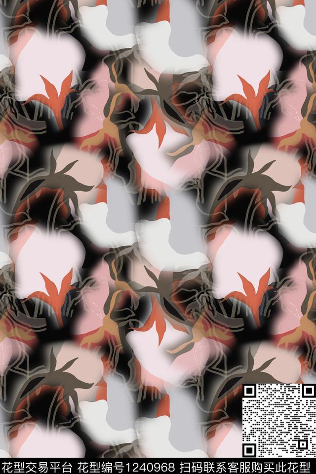 花卉绿植树叶休闲数码印花华亿平台下载（图片编号: 1240968） - 瓦栏（Walan）