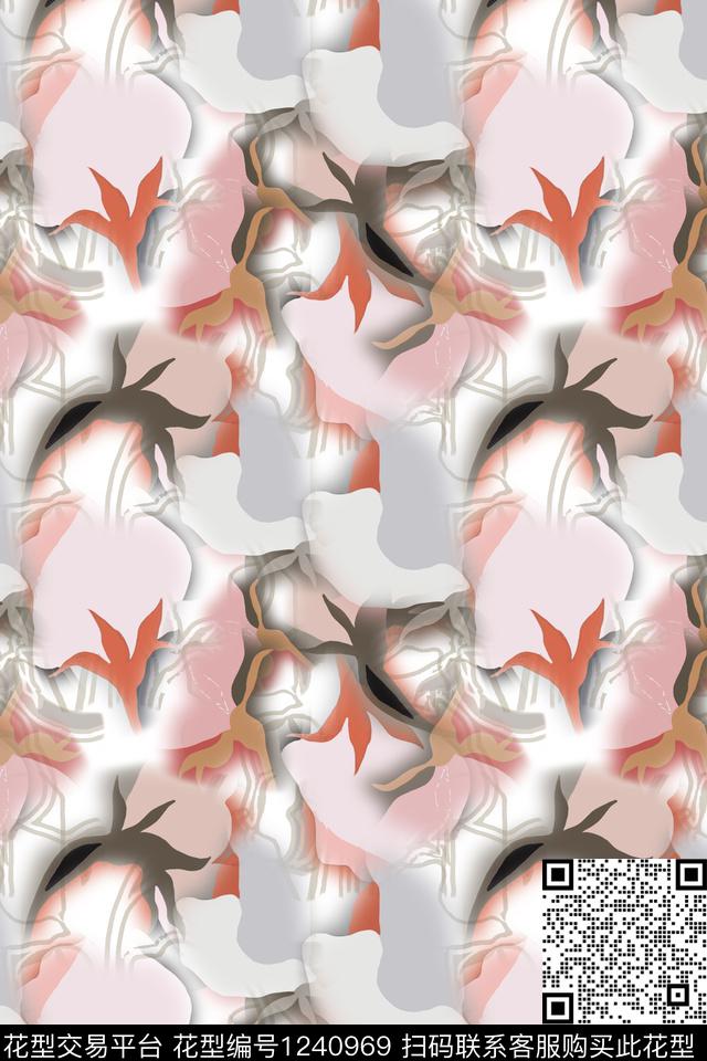 花卉绿植树叶休闲数码印花华亿平台下载（图片编号: 1240969） - 瓦栏（Walan）