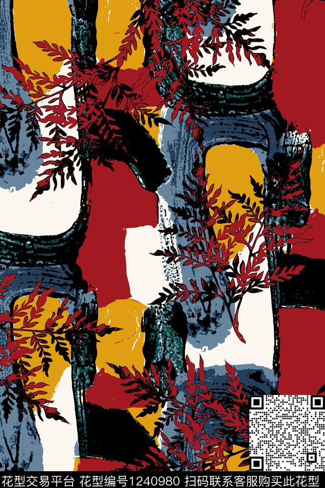 大牌风真丝几何传统印花华亿平台下载（图片编号: 1240980） - 瓦栏（Walan）