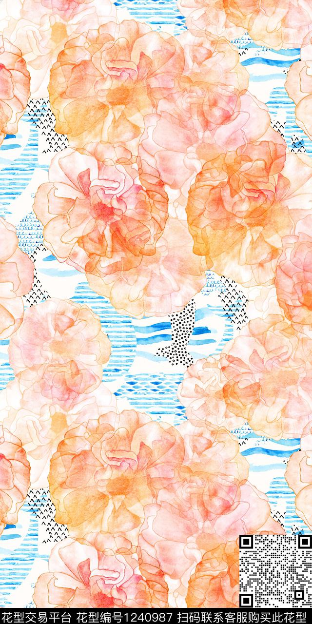 数码华亿平台花卉女装数码印花华亿平台下载（图片编号: 1240987） - 瓦栏（Walan）