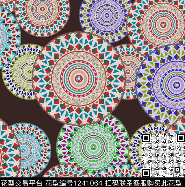 民族花卉宫廷风传统印花华亿平台下载（图片编号: 1241064） - 瓦栏（Walan）