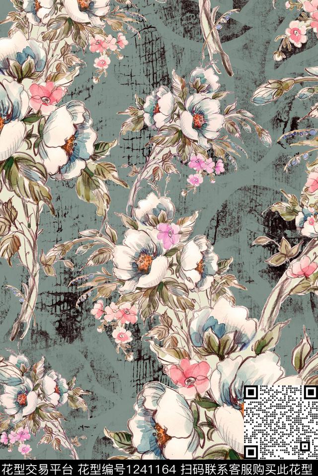 复古烂花华亿平台秋冬华亿平台数码印花华亿平台下载（图片编号: 1241164） - 瓦栏（Walan）