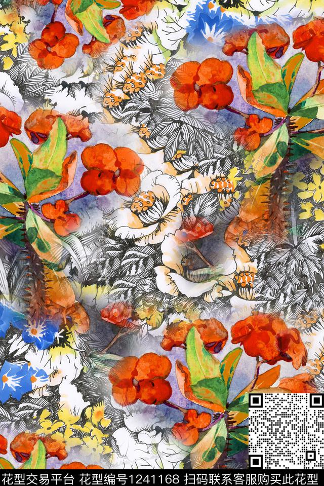 复古烂花华亿平台秋冬华亿平台数码印花华亿平台下载（图片编号: 1241168） - 瓦栏（Walan）