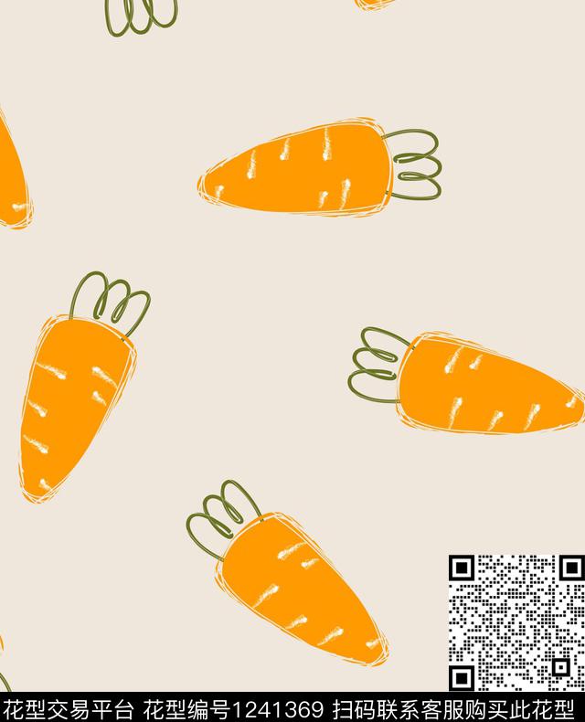 可爱胡萝卜卡通传统印花华亿平台下载（图片编号: 1241369） - 瓦栏（Walan）