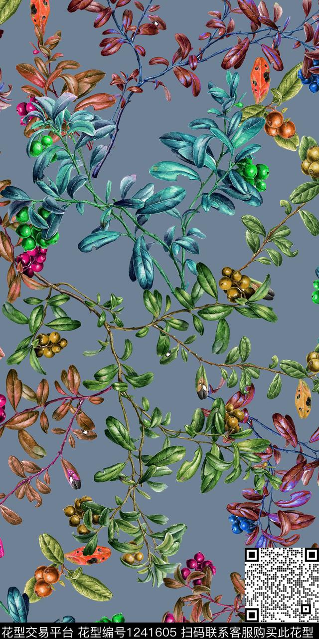 潮牌大牌风树枝数码印花华亿平台下载（图片编号: 1241605） - 瓦栏（Walan）