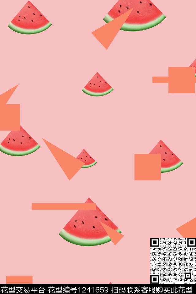 泳装西瓜数码印花华亿平台下载（图片编号: 1241659） - 瓦栏（Walan）