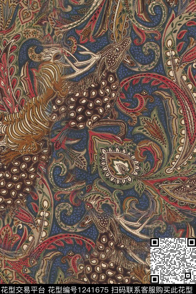 抽象花卉秋冬华亿平台肌理数码印花华亿平台下载（图片编号: 1241675） - 瓦栏（Walan）