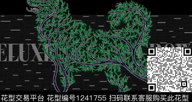 定位花动物胸前独幅数码印花华亿平台下载（图片编号: 1241755） - 瓦栏（Walan）