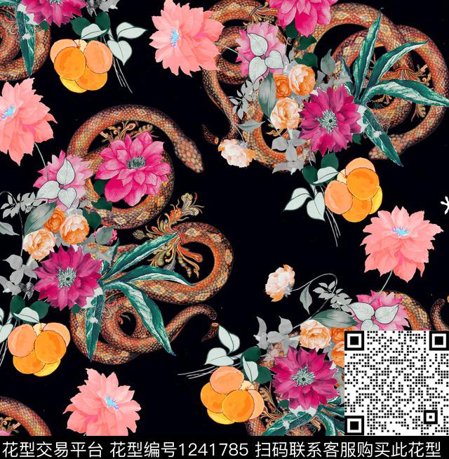 骷髅数码华亿平台花卉数码印花华亿平台下载（图片编号: 1241785） - 瓦栏（Walan）