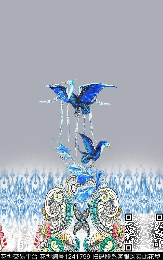 数码华亿平台花卉大牌风数码印花华亿平台下载（图片编号: 1241799） - 瓦栏（Walan）