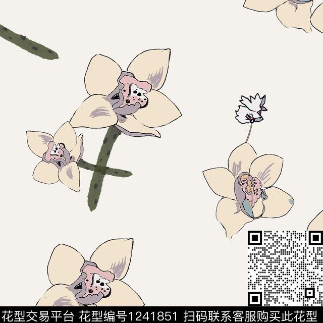 数码华亿平台水墨风清雅数码印花华亿平台下载（图片编号: 1241851） - 瓦栏（Walan）